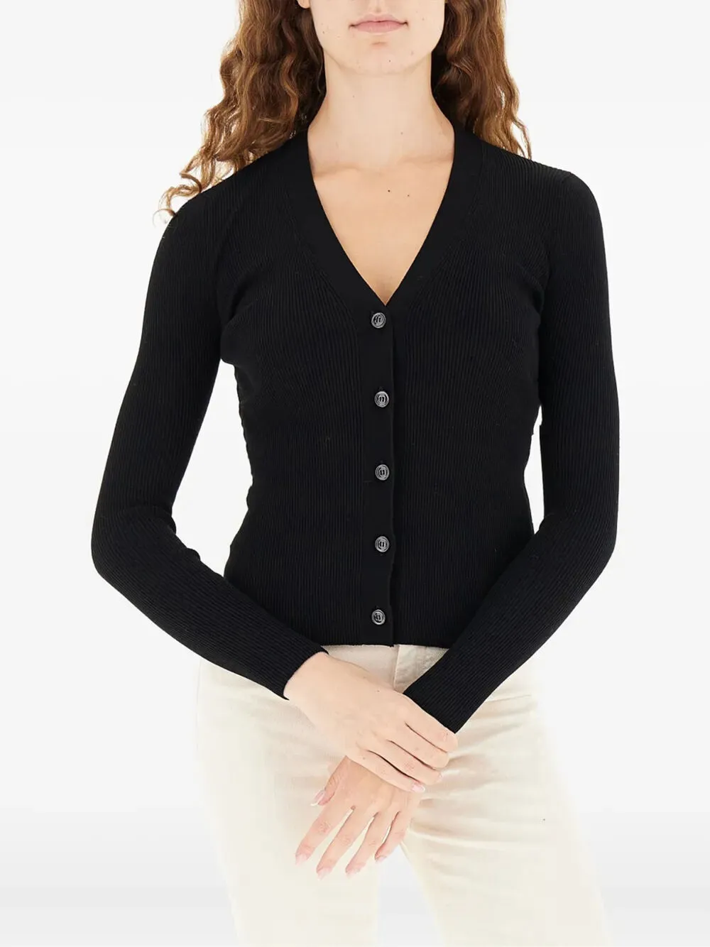 Weekend Max Mara ribbed V-neck cardigan - Nero