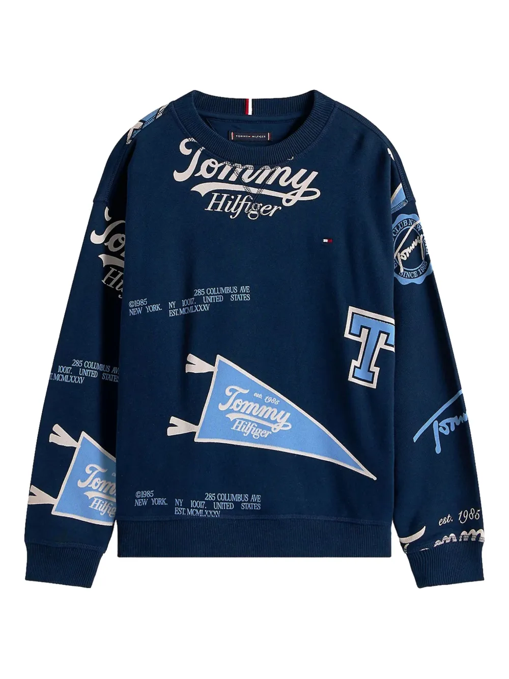 Tommy Hilfiger Junior logo-print sweatshirt Blauw
