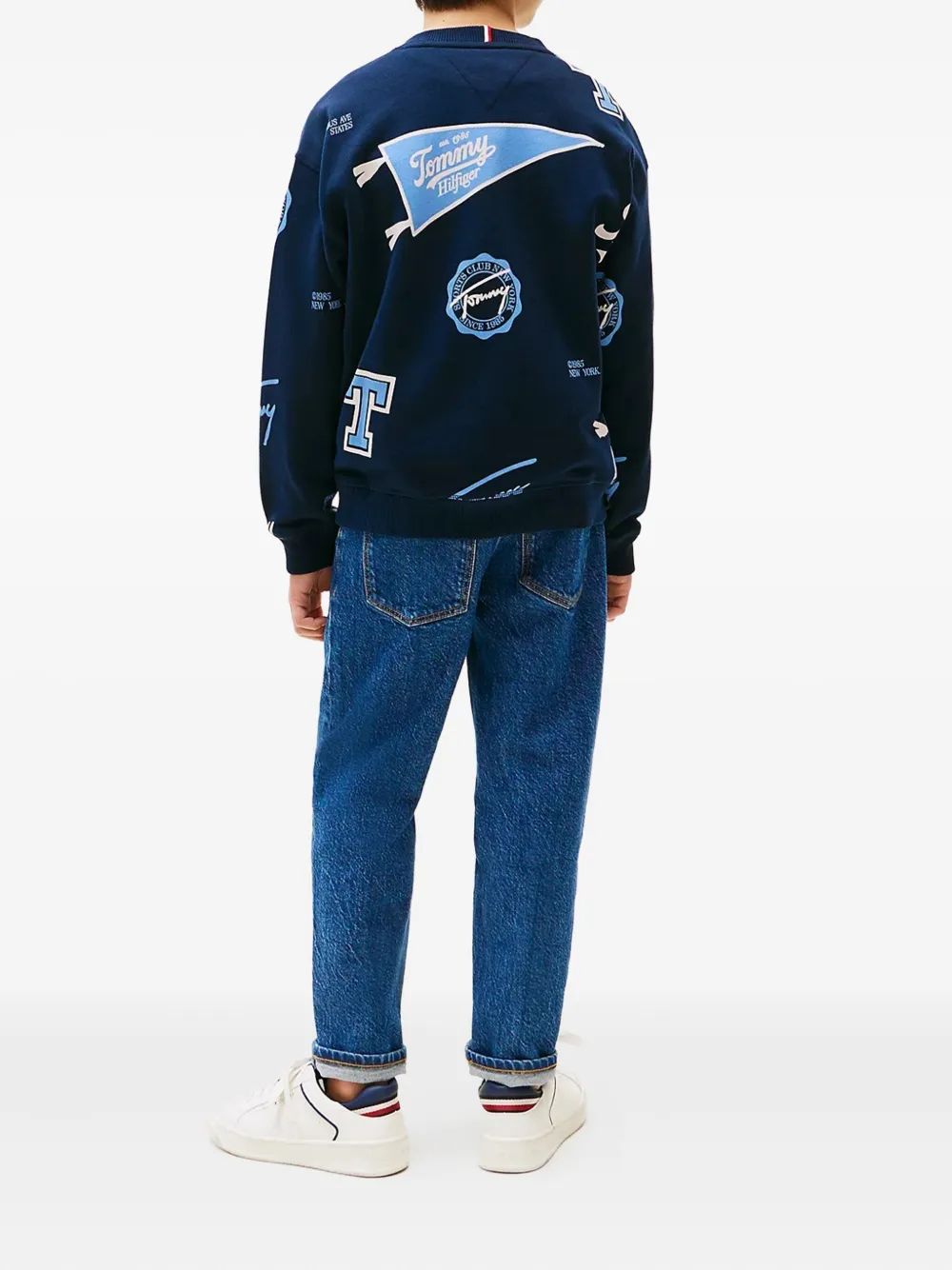 Tommy Hilfiger Junior Logo-print Sweatshirt In Blue