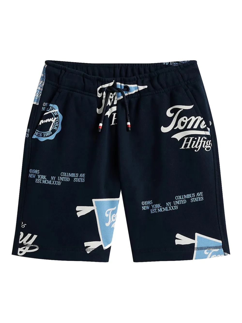 Tommy Hilfiger Junior logo-print drawstring shorts Blauw