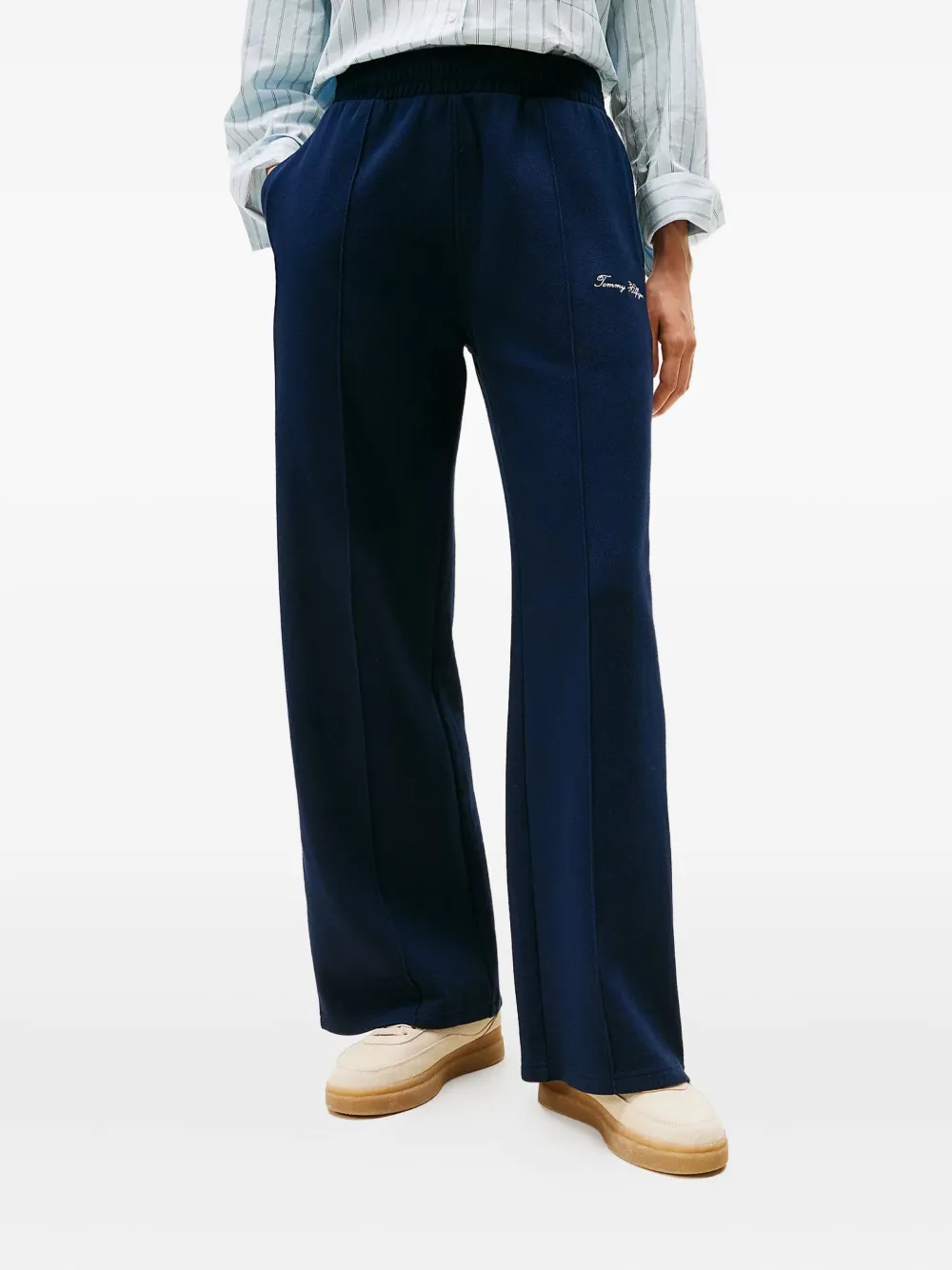 Tommy Hilfiger Broek met geborduurd logo Blauw