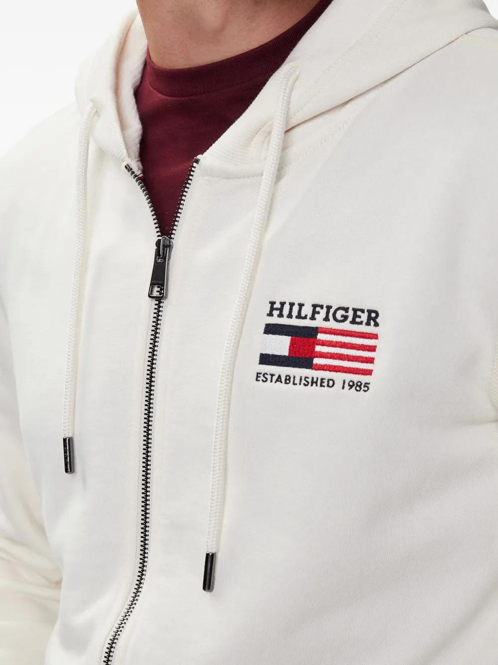 Tommy Hilfiger Americana Zip Through Hoody In White
