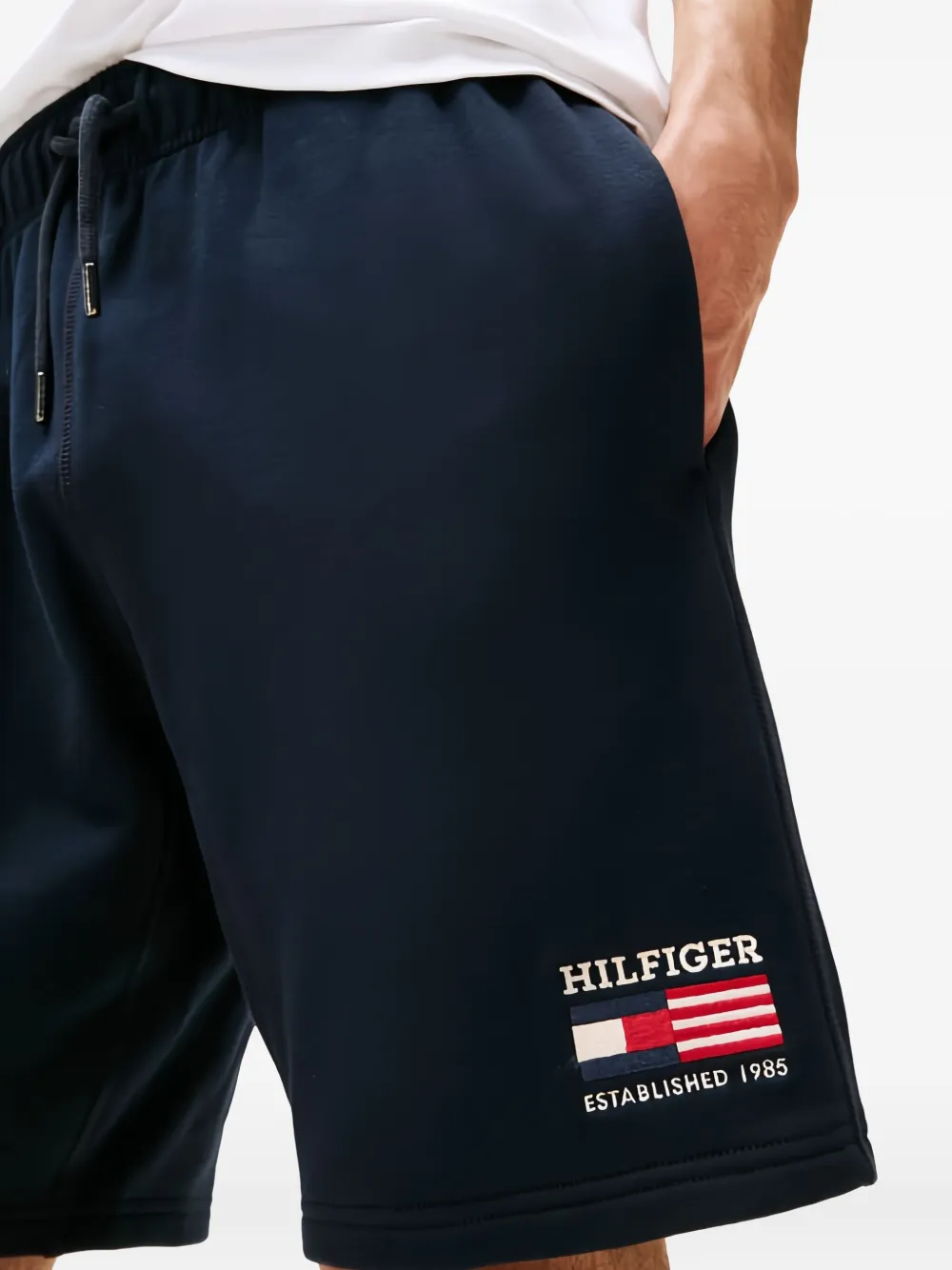 Tommy Hilfiger Logo-embroidered Drawstring Shorts In Blue