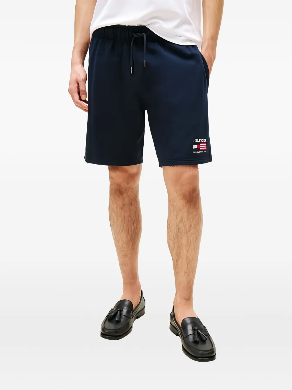 Tommy Hilfiger Logo-embroidered Drawstring Shorts In Blue