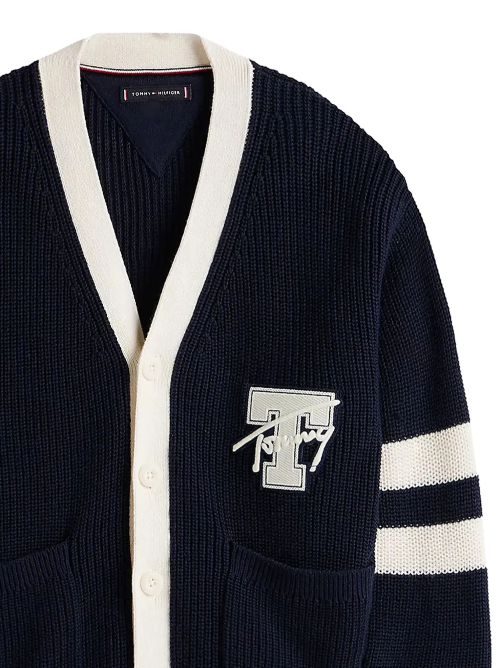 Tommy Hilfiger Junior striped logo cardigan | Boys Cardigans | Image 2