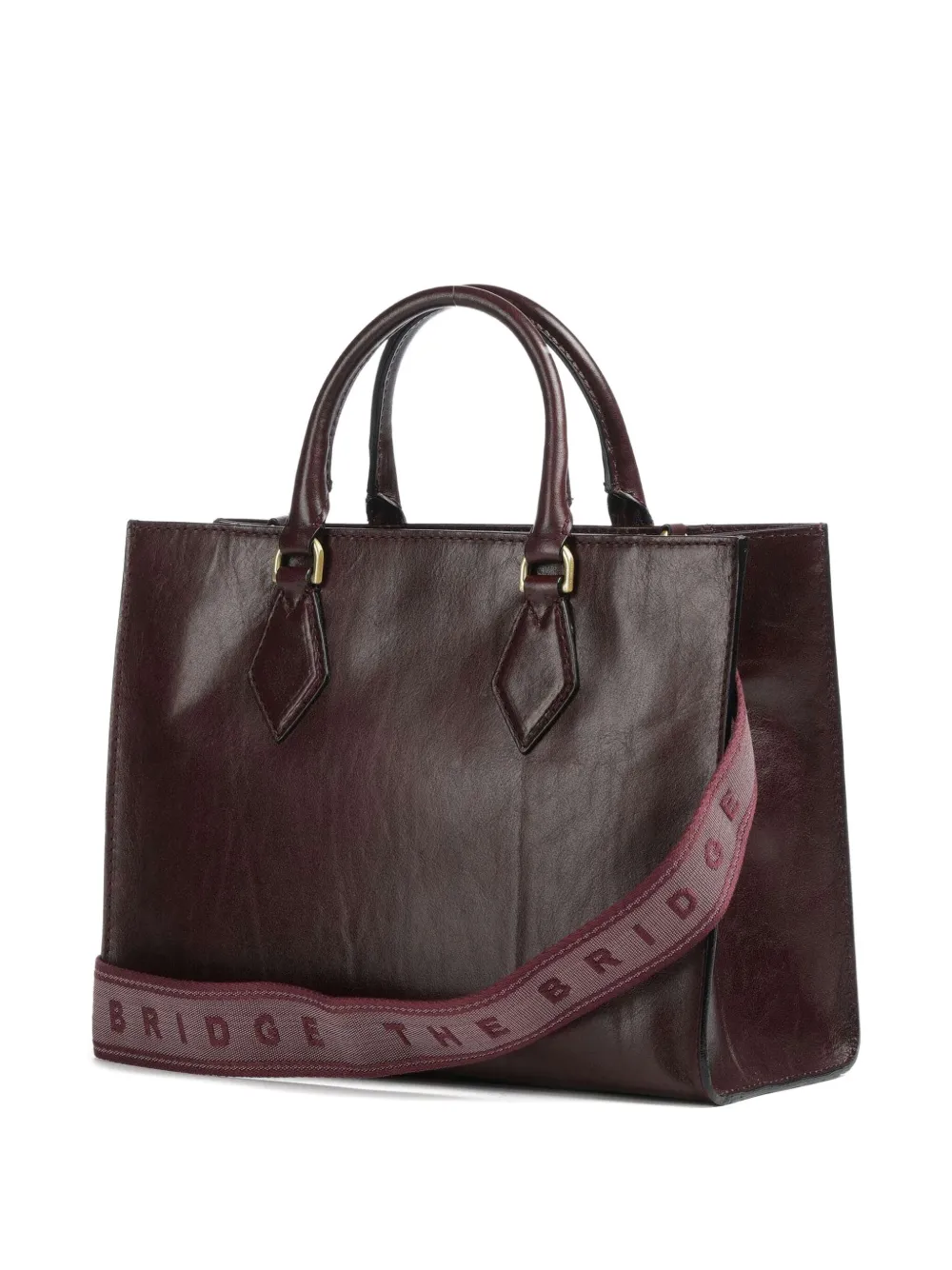 The Bridge leather top-handle tote bag - Rood