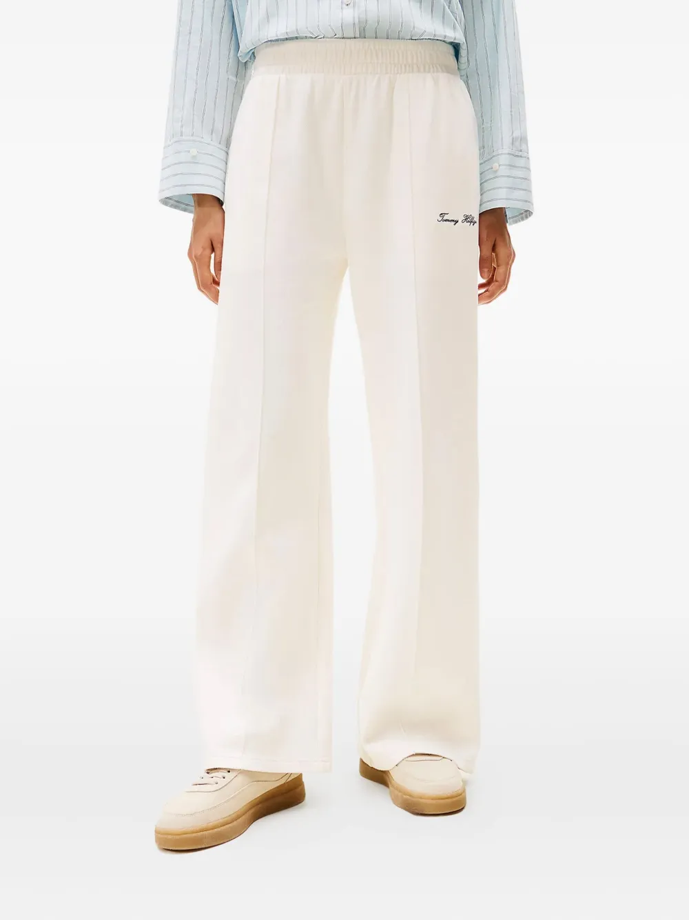 Tommy Hilfiger Logo-embroidered Track Pants In Neutral