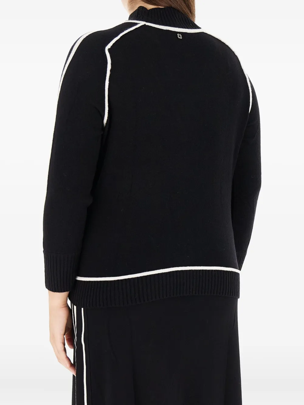  Elena Miro` High-neck Panelled Sweater - Black 