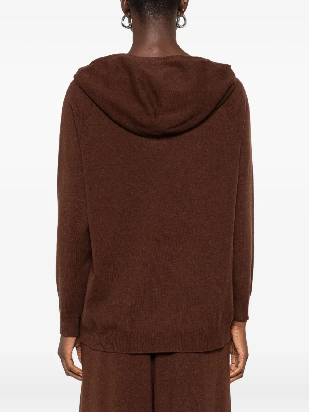 Fabiana Filippi Hoodie van wolblend met lange mouwen Bruin