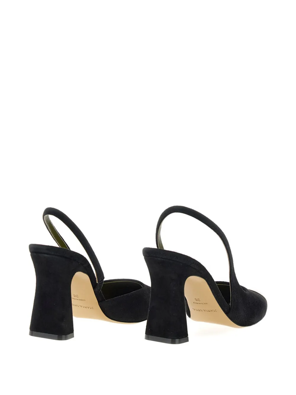 MARIA LUCA 90mm Eleonora gold-toe slingback Black