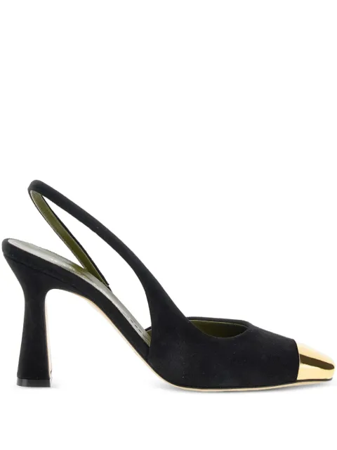 MARIA LUCA 90mm Eleonora gold-toe slingback