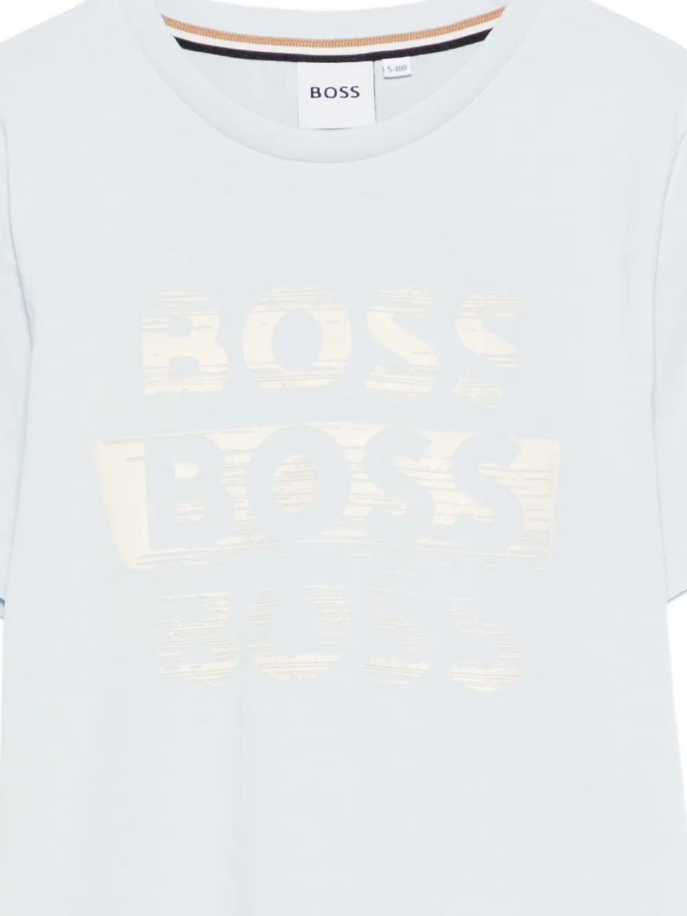 BOSS Kidswear T-shirt met rubberen logo Blauw