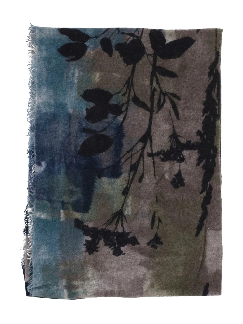 Faliero Sarti floral-print frayed-edge scarf Bruin
