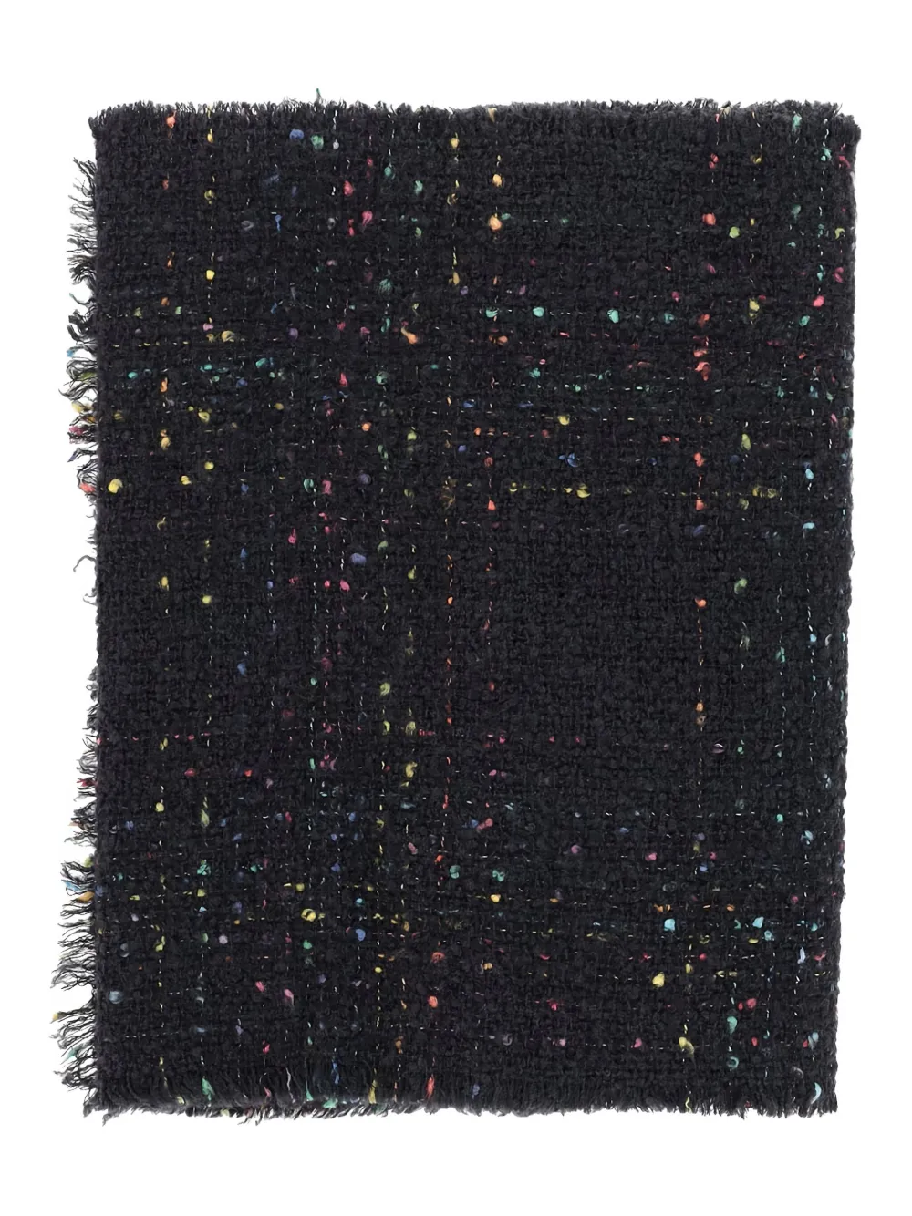 Faliero Sarti tweed-fringed scarf Zwart