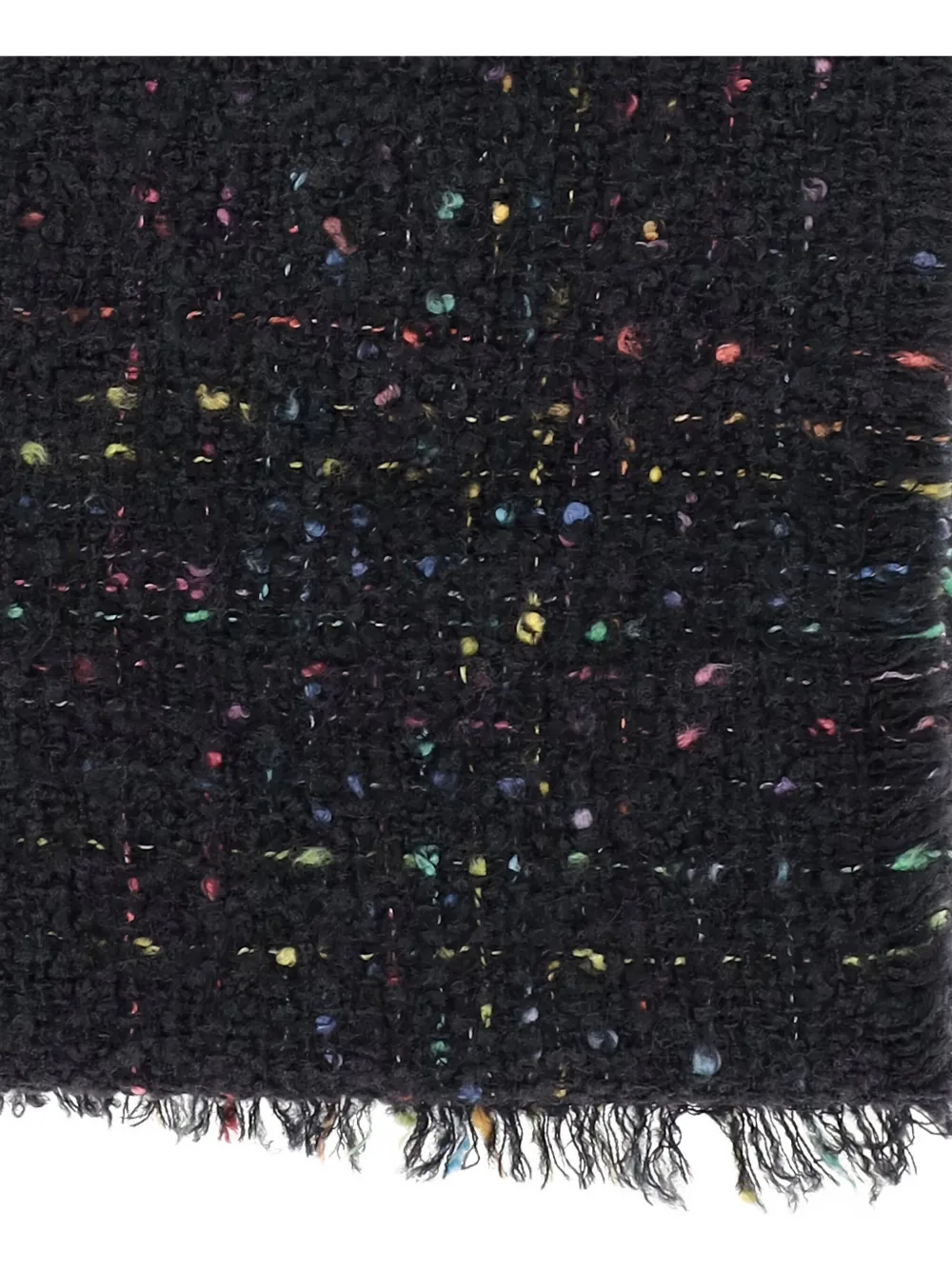 Faliero Sarti tweed-fringed scarf Zwart