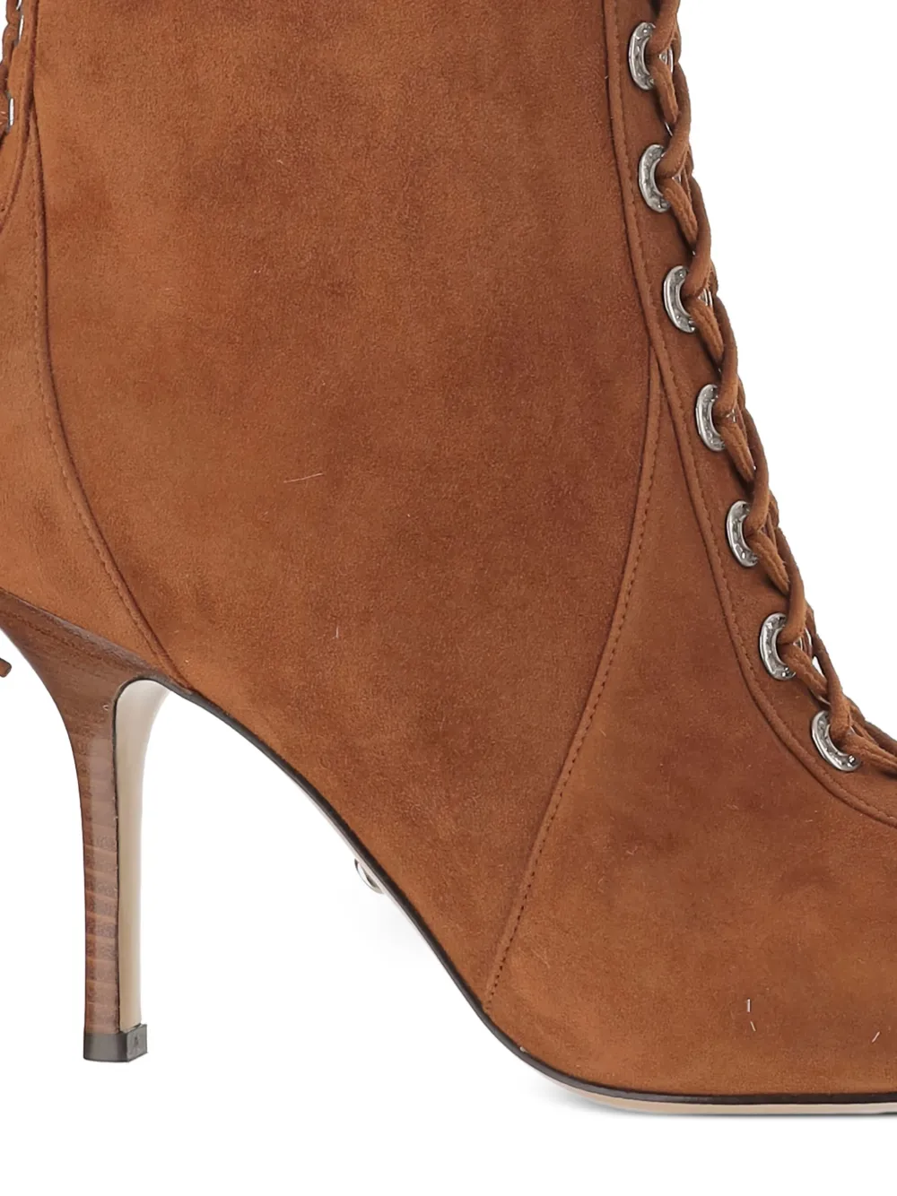 MACH & MACH 50mm lace-up studded boots Brown