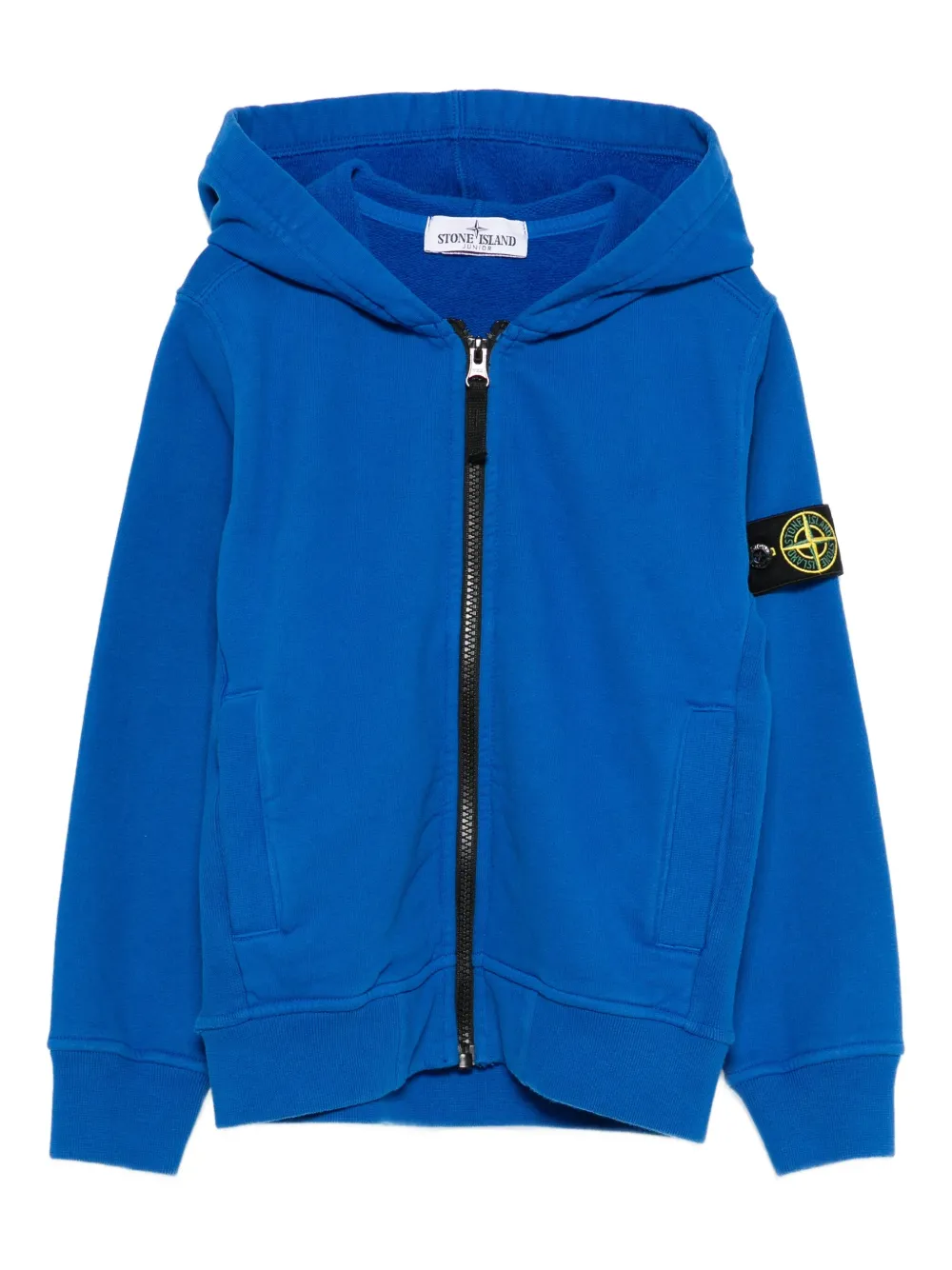 Stone Island Junior Compass-motif zip-up hoodie | Blue | Image 1