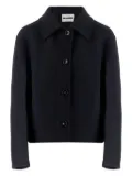 Jil Sander button-fastening wool coat - Blue