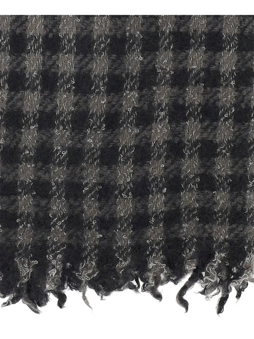 Faliero Sarti gingham frayed scarf Zwart