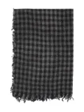 Faliero Sarti gingham frayed scarf - Black