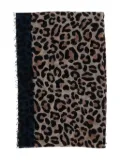 Faliero Sarti leopard-print panelled scarf - Black