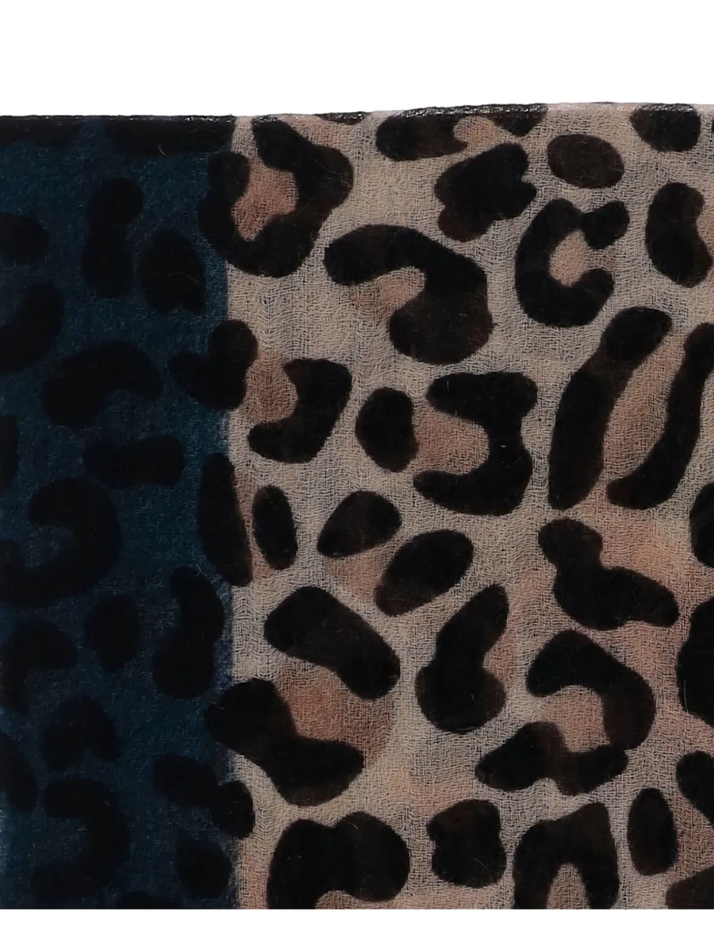 Faliero Sarti leopard-print panelled scarf Zwart