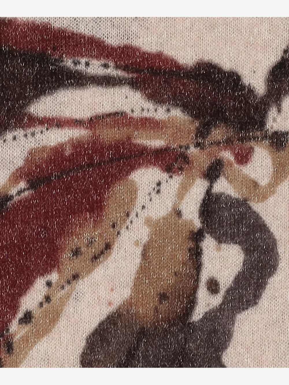 Faliero Sarti abstract-print fringed scarf Beige