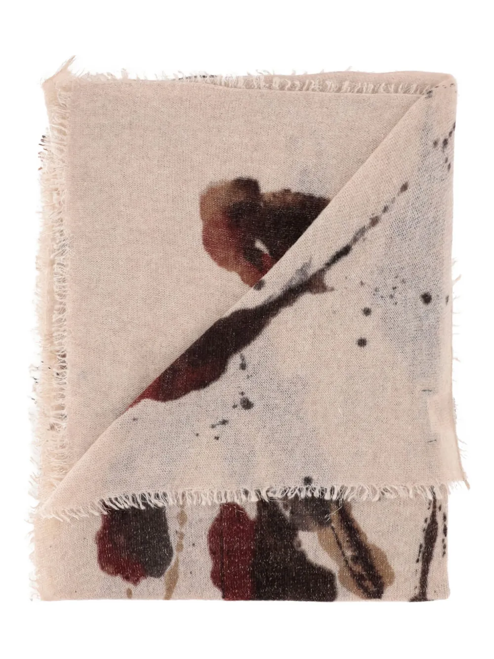 Faliero Sarti abstract-print fringed scarf - ニュートラル Faliero Sarti abstract-print fringed scarf - ニュートラル