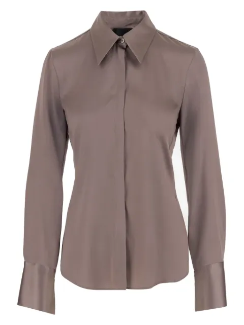 F.It pointed-collar silk shirt