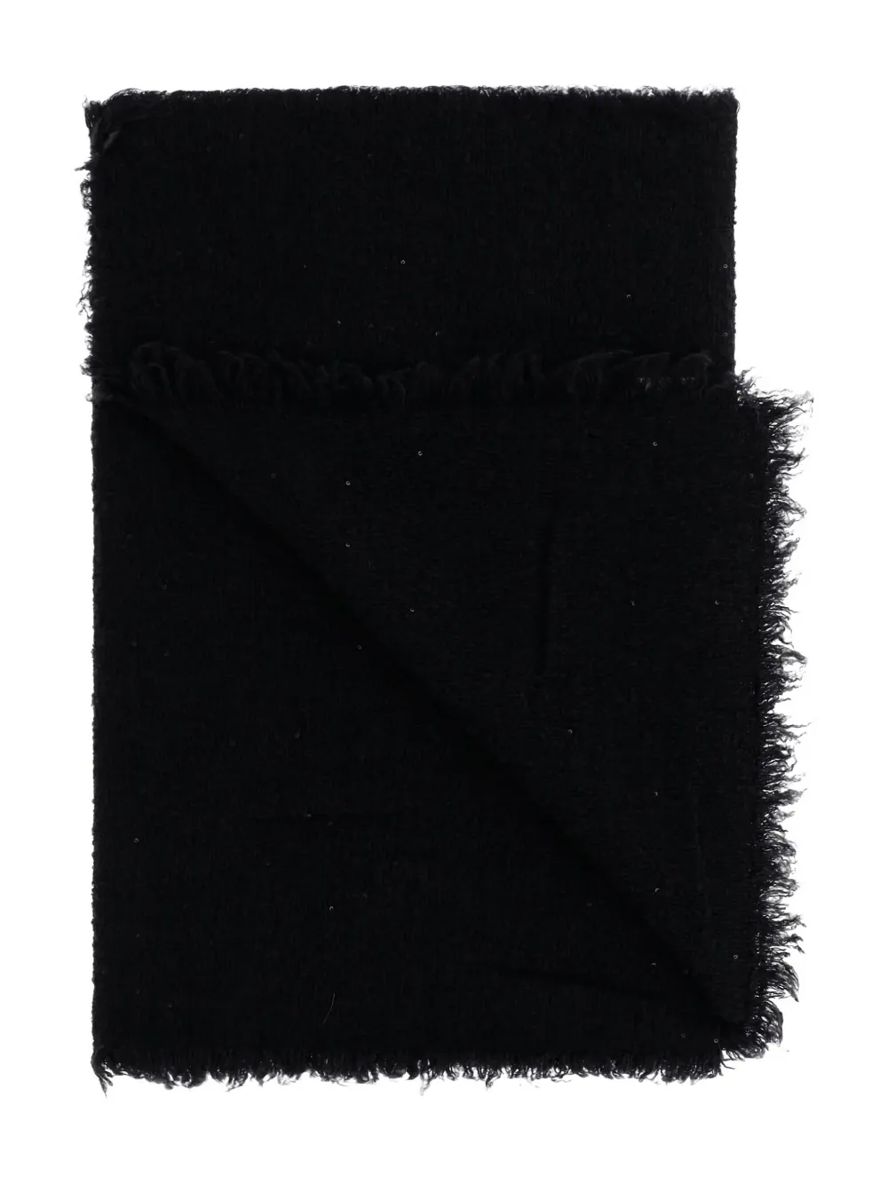 Faliero Sarti frayed-edge scarf - ブラック Faliero Sarti frayed-edge scarf - ブラック