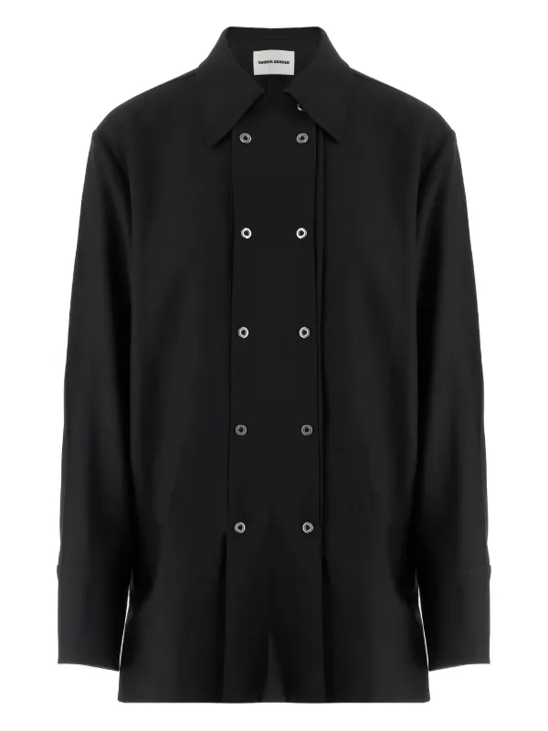ジャケット Jil Sander Black double-breasted coat in virgin wool Jil Sander double-breasted Virgin Wool Coat | Black