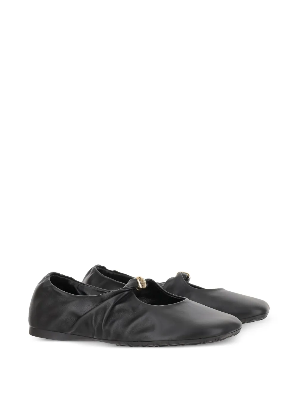 LOEWE Gesmockte leren ballerina's - Zwart