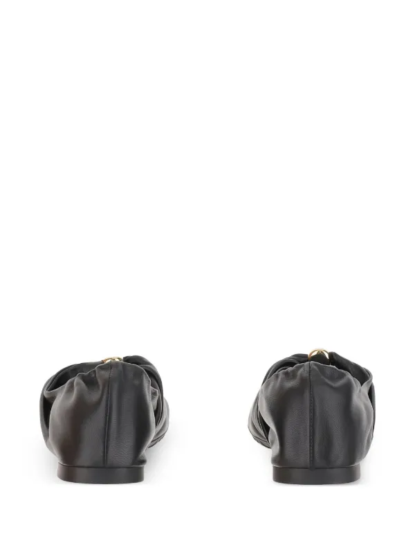 LOEWE レザーフラットシューズ | ブラック | FARFETCH JP