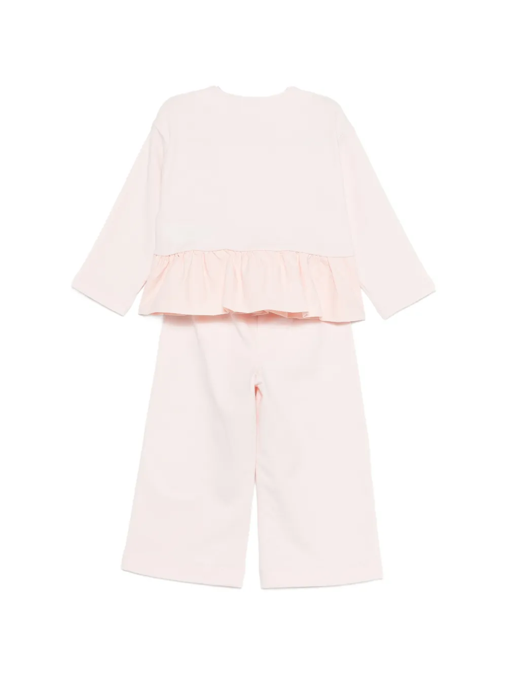 Il Gufo Romper set met ruches Roze