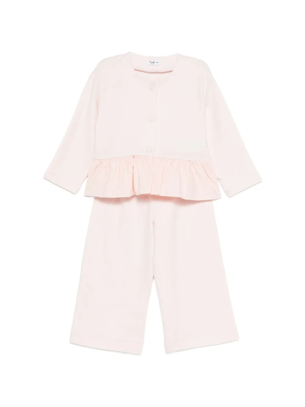 Il Gufo ruffled babygrowset - Rosa