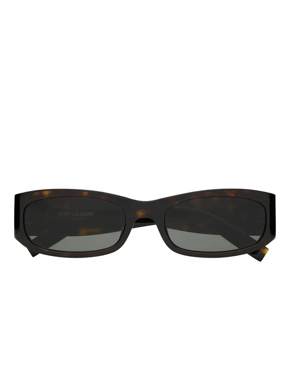 Saint Laurent lentes de sol con armazón rectangular y placa del logo | marrón | Image 1