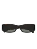 Saint Laurent logo-plaque rectangle sunglasses - Brown