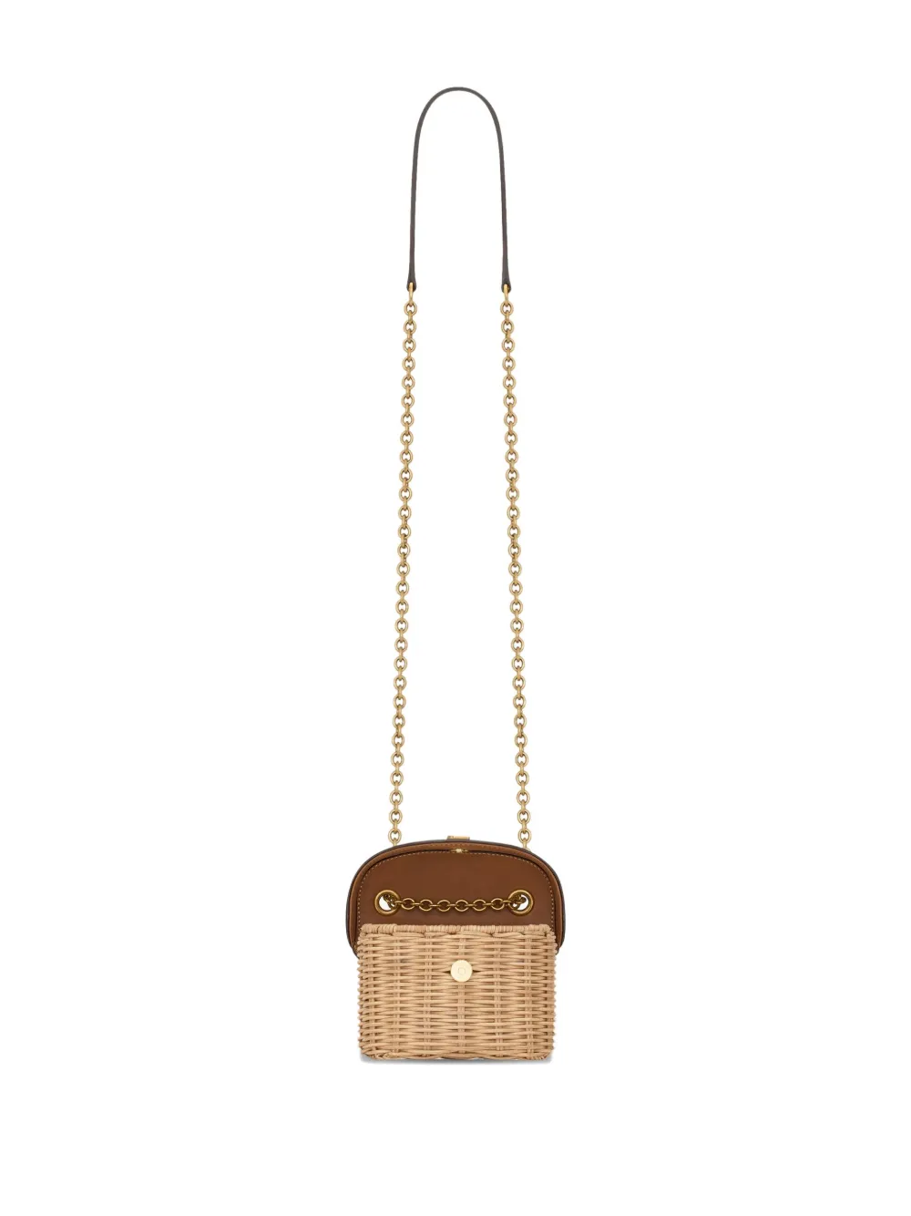 Saint Laurent June Micro Wicker Box Bag In Brown