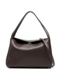 Themoirè zip-pocket shoulder bag - Brown