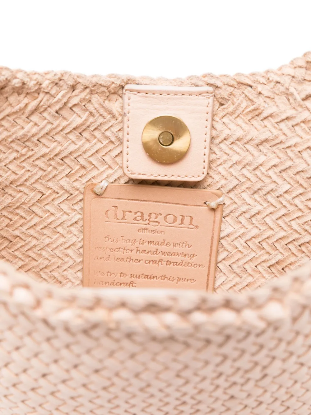 DRAGON DIFFUSION Leren schoudertas Beige