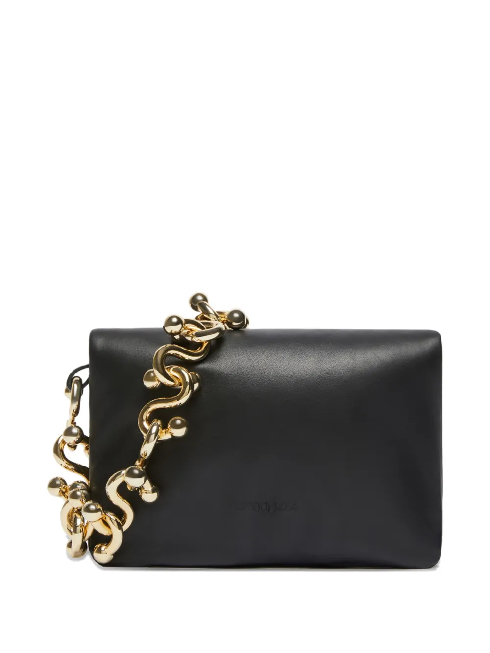 Sportmax chain-embellished leather shoulder bag - Zwart