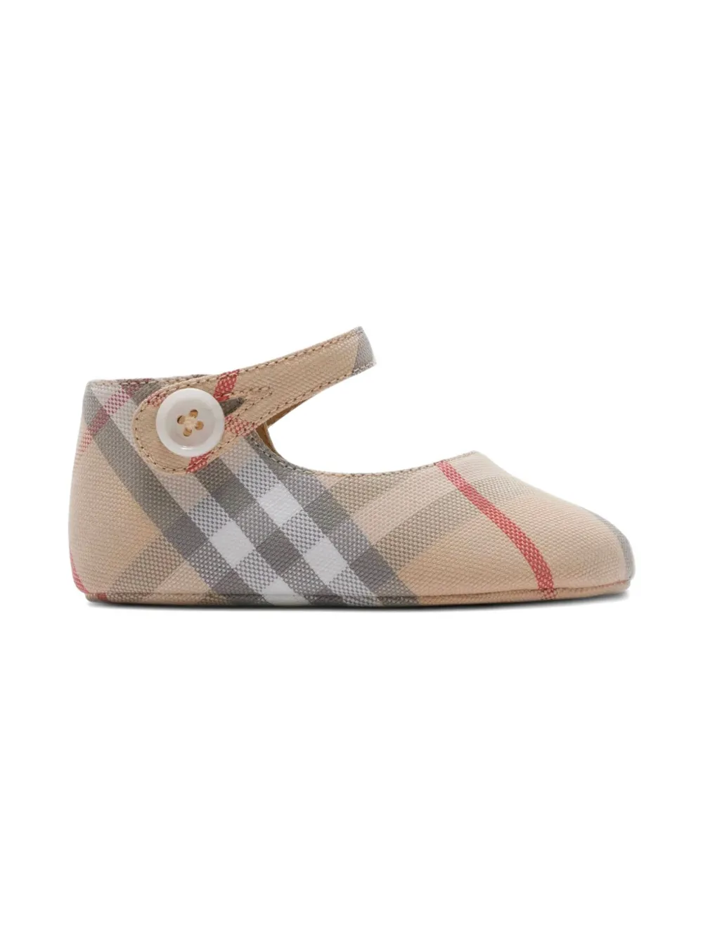 Burberry Kids Geruite ballerina's Beige
