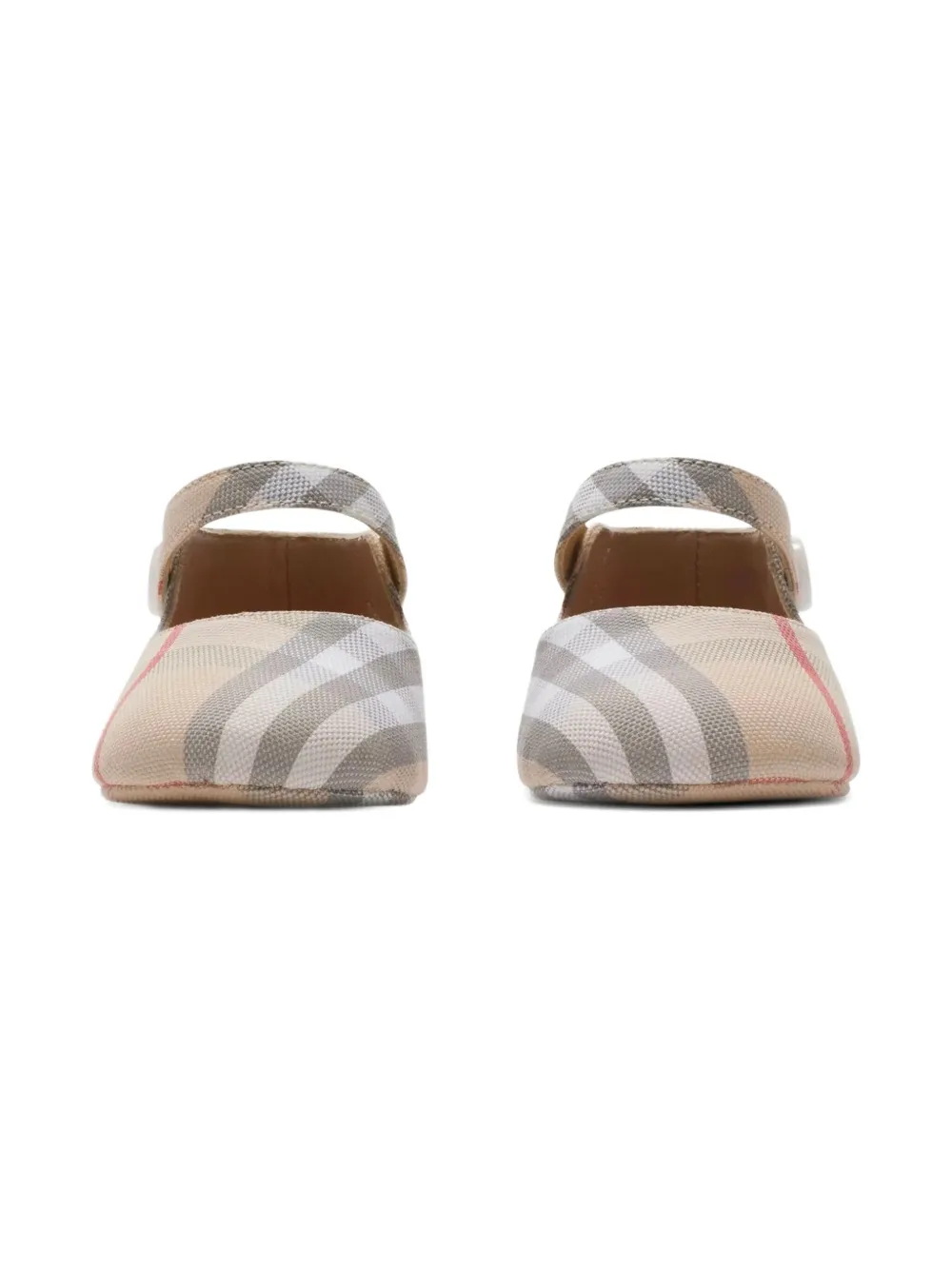 Burberry Kids Geruite ballerina's Beige