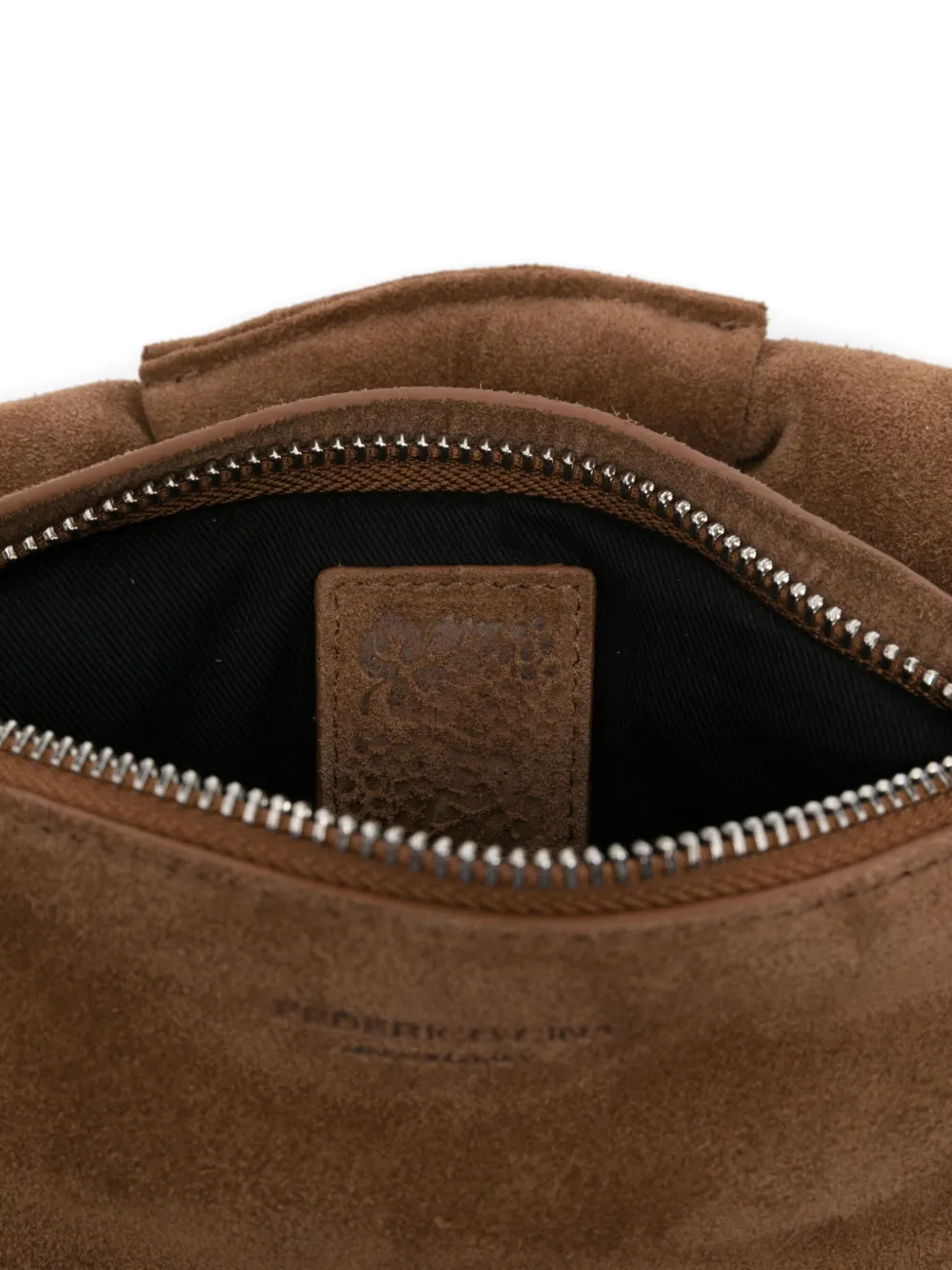 FEDERICO CINA Torttelino suède mini-shopper Bruin