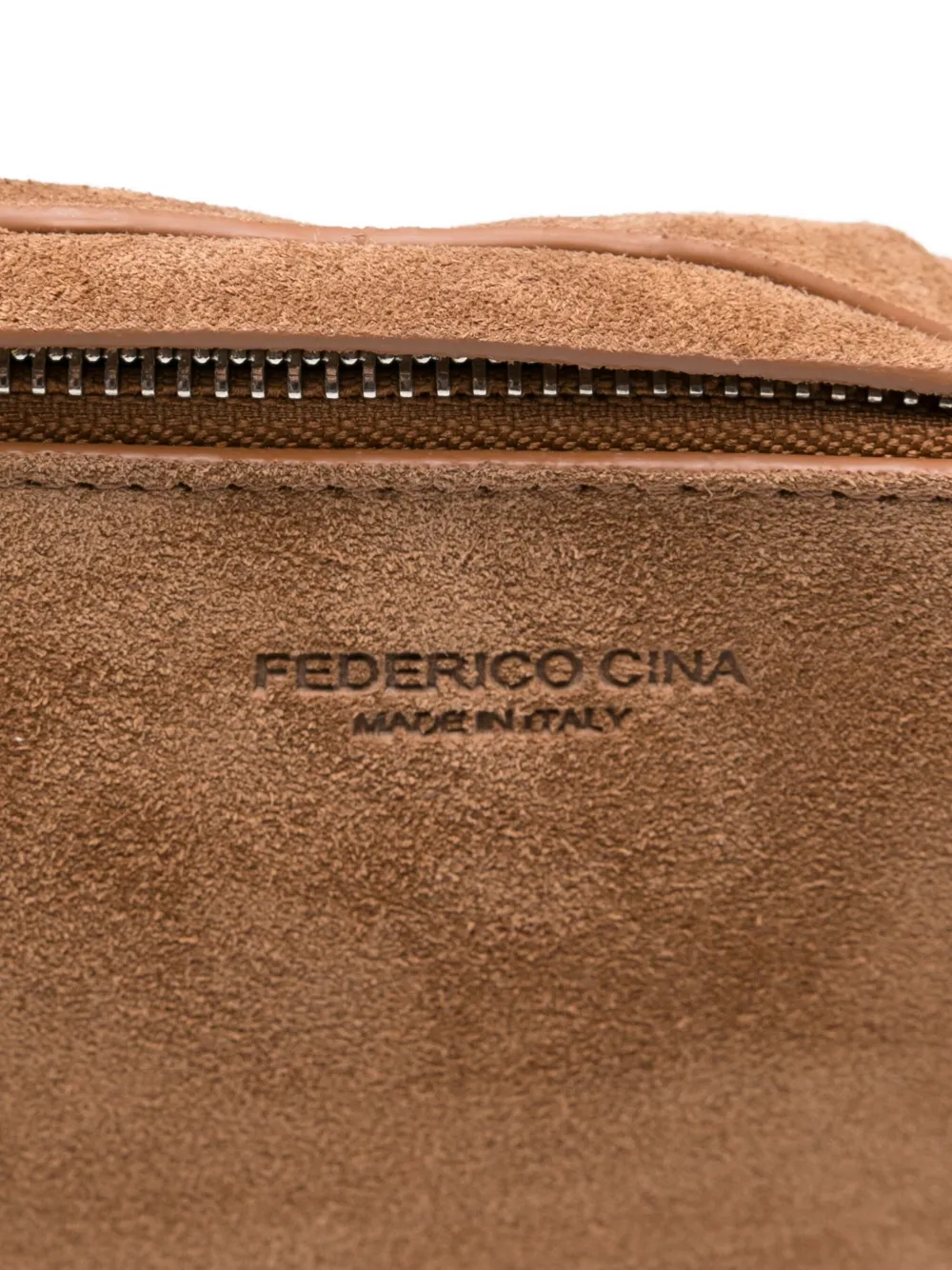 FEDERICO CINA Torttelino suède mini-shopper Bruin