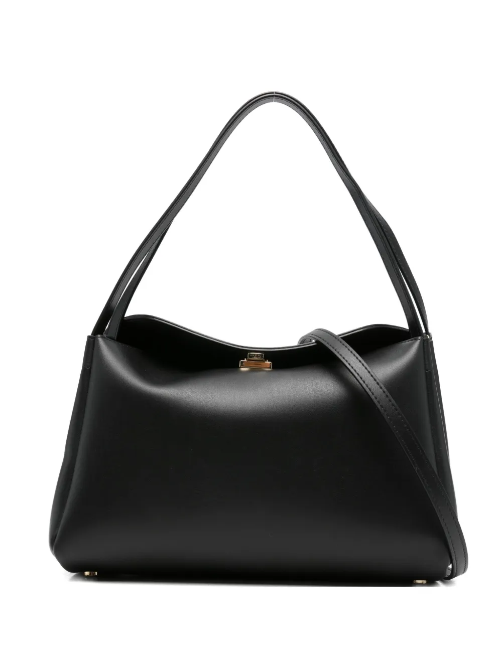 Themoirè Clasp-fastening Shoulder Bag In Black