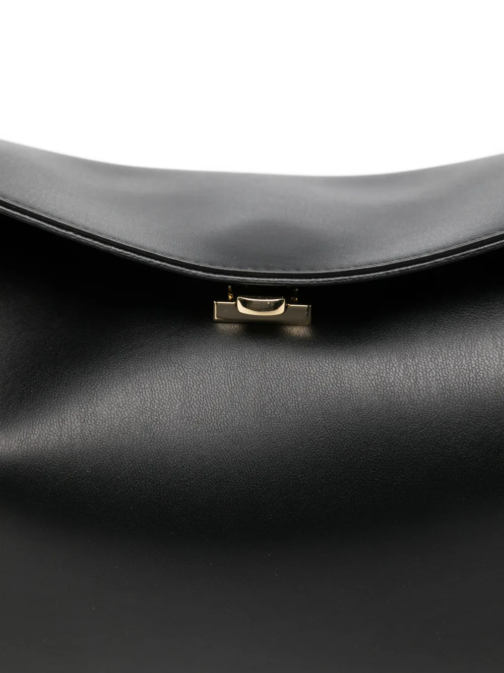 Themoirè Clasp-fastening Shoulder Bag In Black
