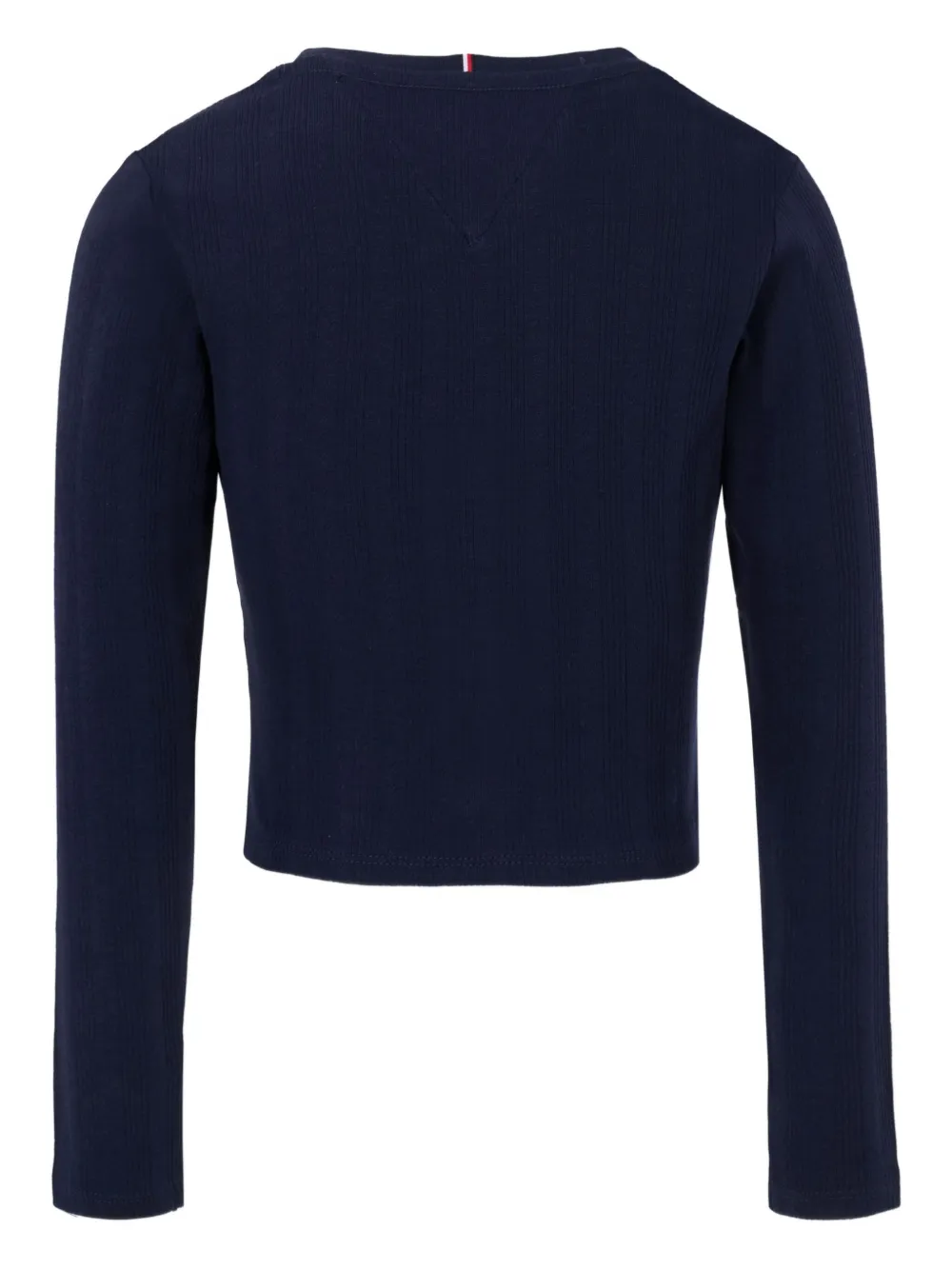 Tommy Hilfiger Junior ribbed long-sleeve T-shirt Blauw
