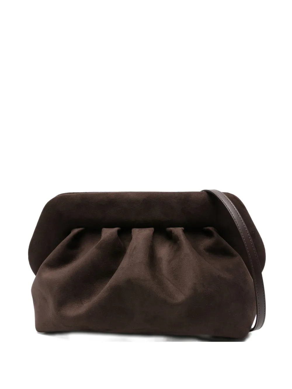 Themoirè Clutch met plooien Bruin