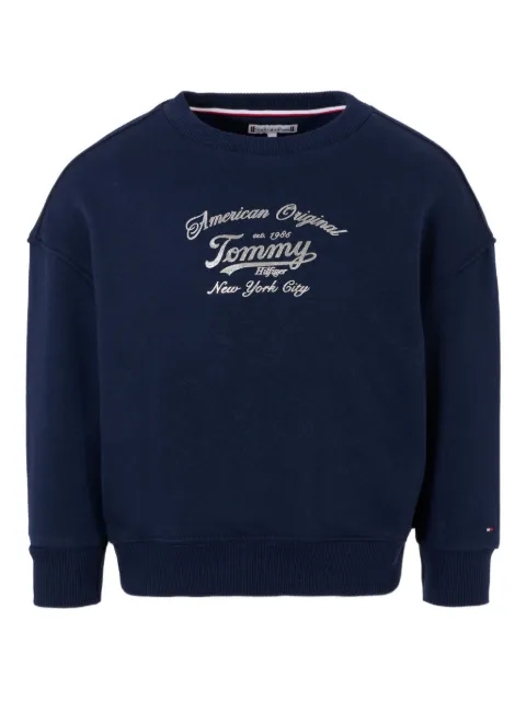 Tommy Hilfiger Junior logo-embroidered cotton sweatshirt